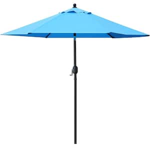 7.5 ft. Market Outdoor Patio Umbrella with Push Button Tilt and Crank in Turquoise