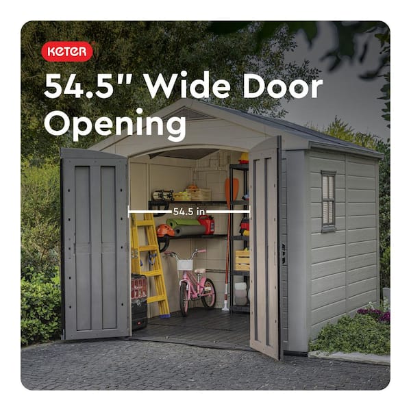 Keter Factor 8 ft. W x 8 ft. D Large Outdoor Durable Resin Plastic