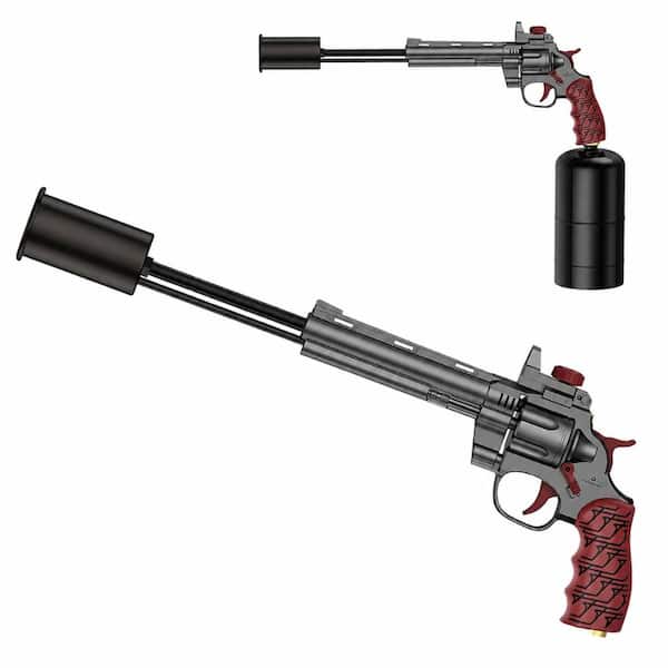 Aluminum Black-Red Propane Torch Gun with One-Touch Max Flame, Adjustable Flame, Safety Lock, 1-Pack