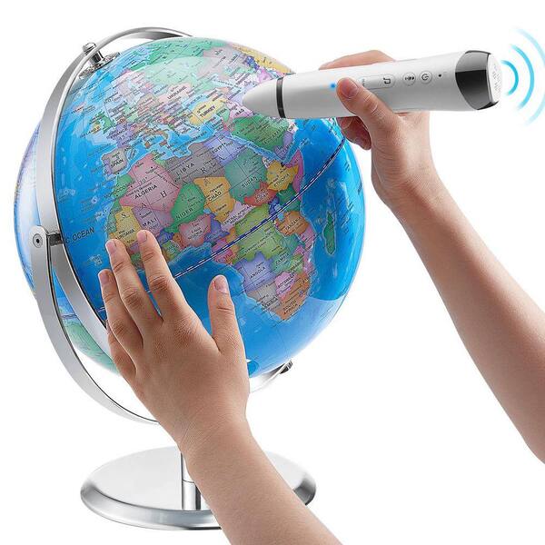 SKYSHALO 11.81 in. x 9 in. 228.6 mm, Talking World Globe
