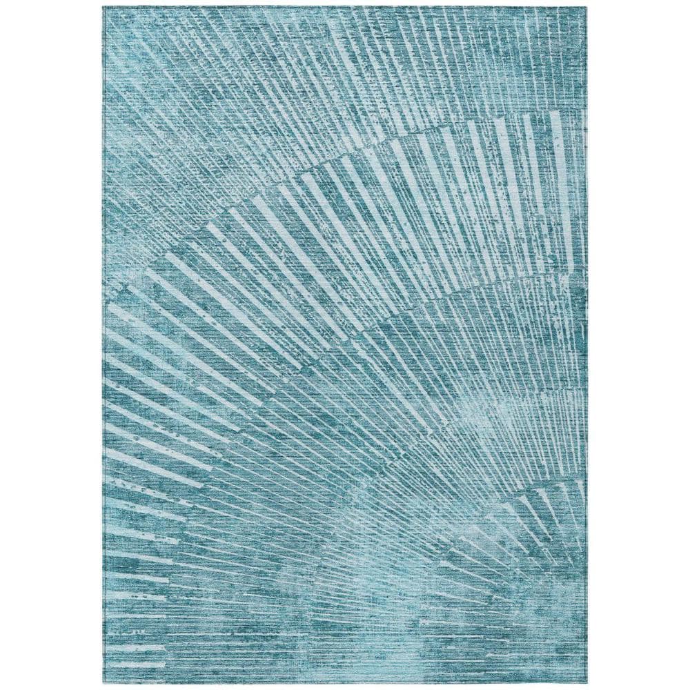 Teal 8 ft. x 10 ft. Woven Abstract Rectangle Indoor/Outdoor Area Rug price history on PriceWatchPro