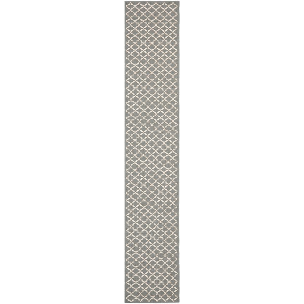 Reversible Anthracite & Black Synthetic 27" x 18" Indoor/Outdoor Rug