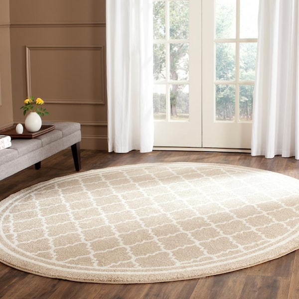Amherst 8 ft. x 8 ft. Wheat/Beige Geometric Round Rug