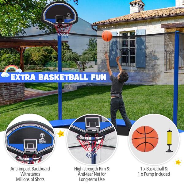  Giantex Trampoline, 16Ft ASTM Certified Approved Outdoor  Trampoline w/Enclosure Net, Recreational Trampolines w/Jumping Mat Ladder  Rust-Resistant Poles for Kids Adults : Sports & Outdoors