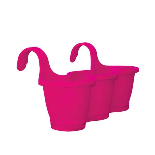 Unbranded 21 in. x 10 in. Fuchsia Plastic Hook Triple Planter Quantity Box (210-Piece)