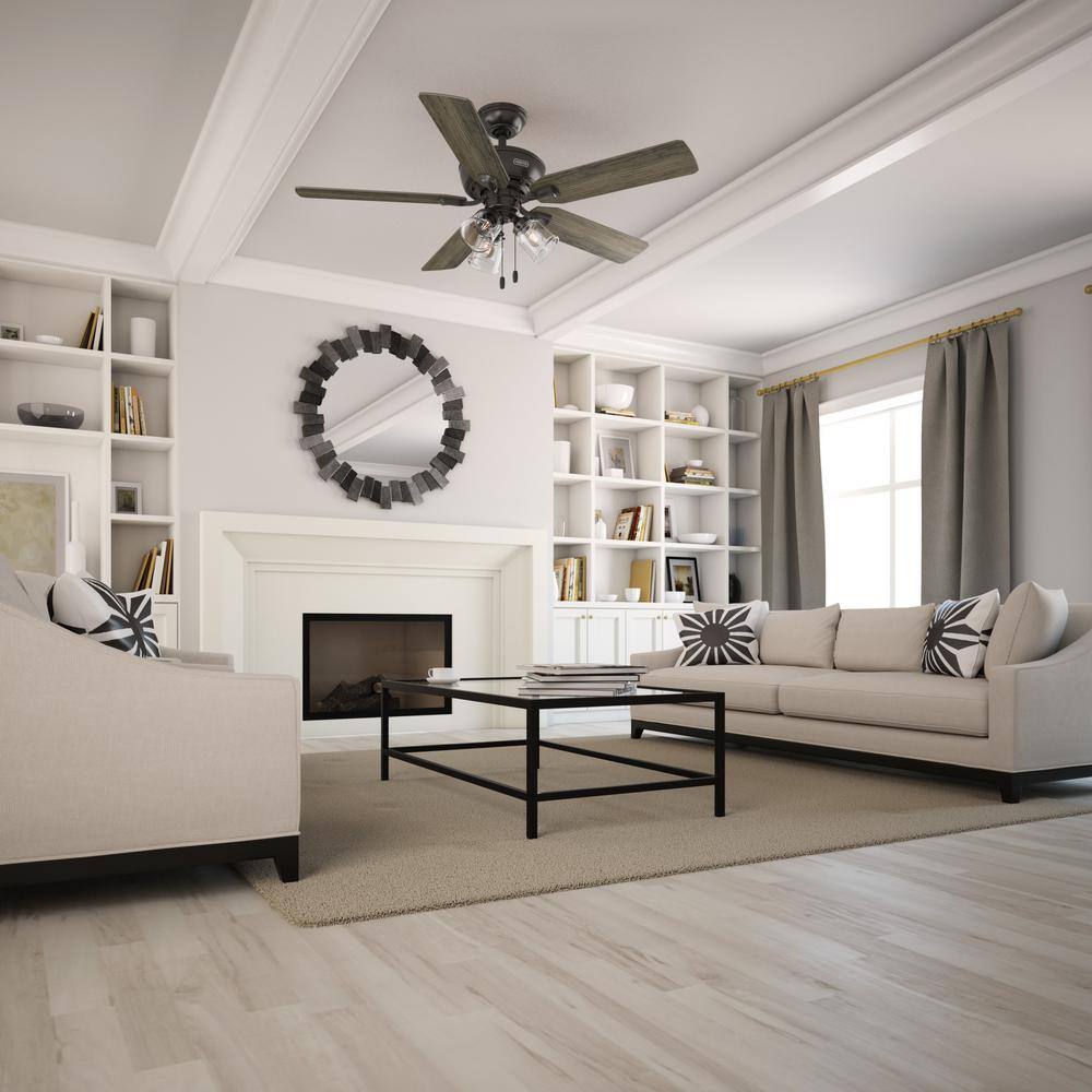 52" Noble Bronze Ceiling Fan with Reversible Blades and LED Light