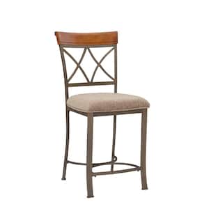 Masson Matte Pewter and Bronze Metal Counter Stool