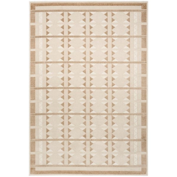 Nourison Nordic Taupe 4 ft. x 6 ft. Geometric Contemporary Area Rug