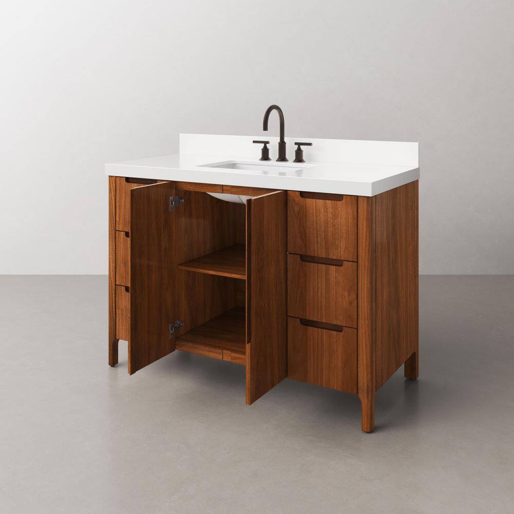 Sequoia 48" Noir Juglans Single Sink Vanity with Quartz Top