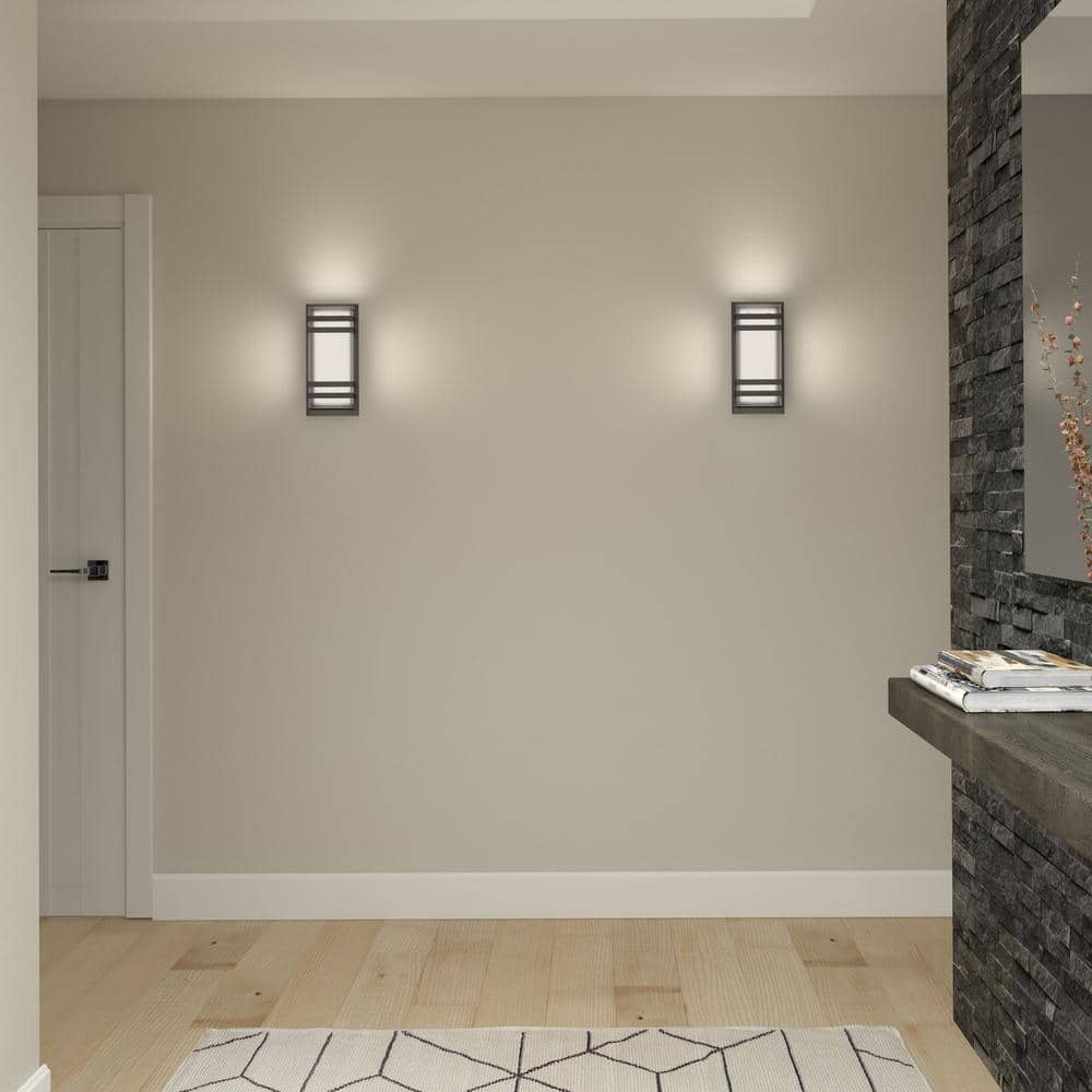 Glow Box 3 11.8 in. Black Integrated LED Outdoor Sconce Wall-Light price history on PriceWatchPro