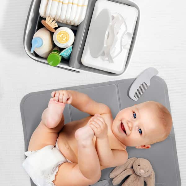 OXO TOT Diaper Caddy With Changing Mat- GREY - Bubbleeboo
