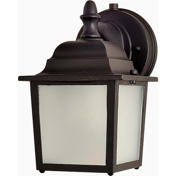 Side Door 5.5 in. W 1-Light Empire Bronze Outdoor Wall Lantern Sconce
