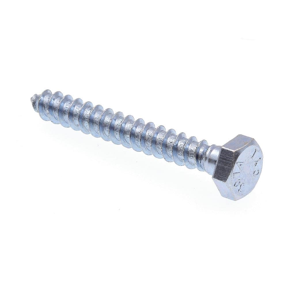 A307 Grade A Zinc Plated Steel 1/4 in. x 2 in. External Hex Lag Screws (100-Pack) price history on PriceWatchPro