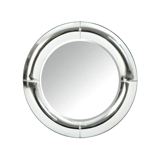 Afoxsos 31.50 in. W x 1.38 in. H Faron Glam Curved Round Wall Mirror