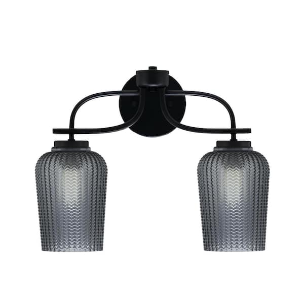 Unbranded Olympia 16.5 in. 2-Light Matte Black Vanity Light