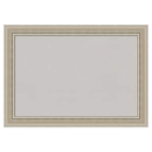 Mezzo Silver Wood Framed Grey Corkboard 28 in. x 20 in. Bulletin Board Memo Board