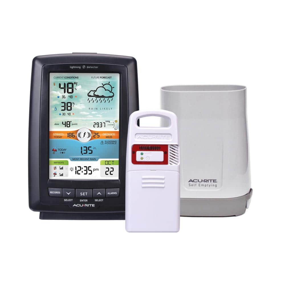 AcuRite Weather Station with Rain Gauge and Lightning Detector 01021M - The  Home Depot