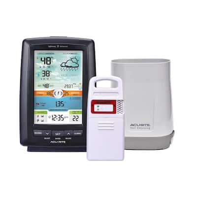 Newentor Weather Station Wireless Indoor Outdoor, 7.5in Display Atomic Clock, Inside Outside Thermometer and Hygrometer with Weather Alert