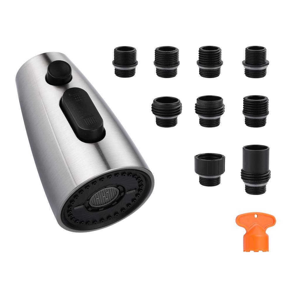 Pull Down Kicthen Faucet Head Replacement with 9-Adapter Kit and 3-Spray Modes in Brushed Nickel price history on PriceWatchPro