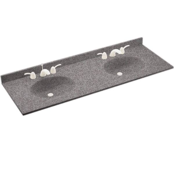 Swanstone Chesapeake 73 in. Solid Surface Double Basin Vanity Top with Bowl in Purple Sage-DISCONTINUED
