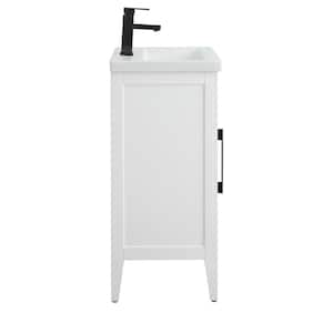 20 in. W x 15.8 in D x 34 in. H Single Sink Bathroom Vanity Cabinet in White with Ceramic Top