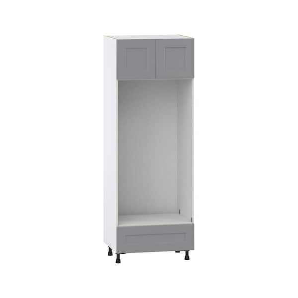 J COLLECTION Bristol Painted Slate Gray Shaker Assembled Pantry Oven Kitchen Cabinet with Drawers (30 in. W x 84.5 in. H x 24 in. D)