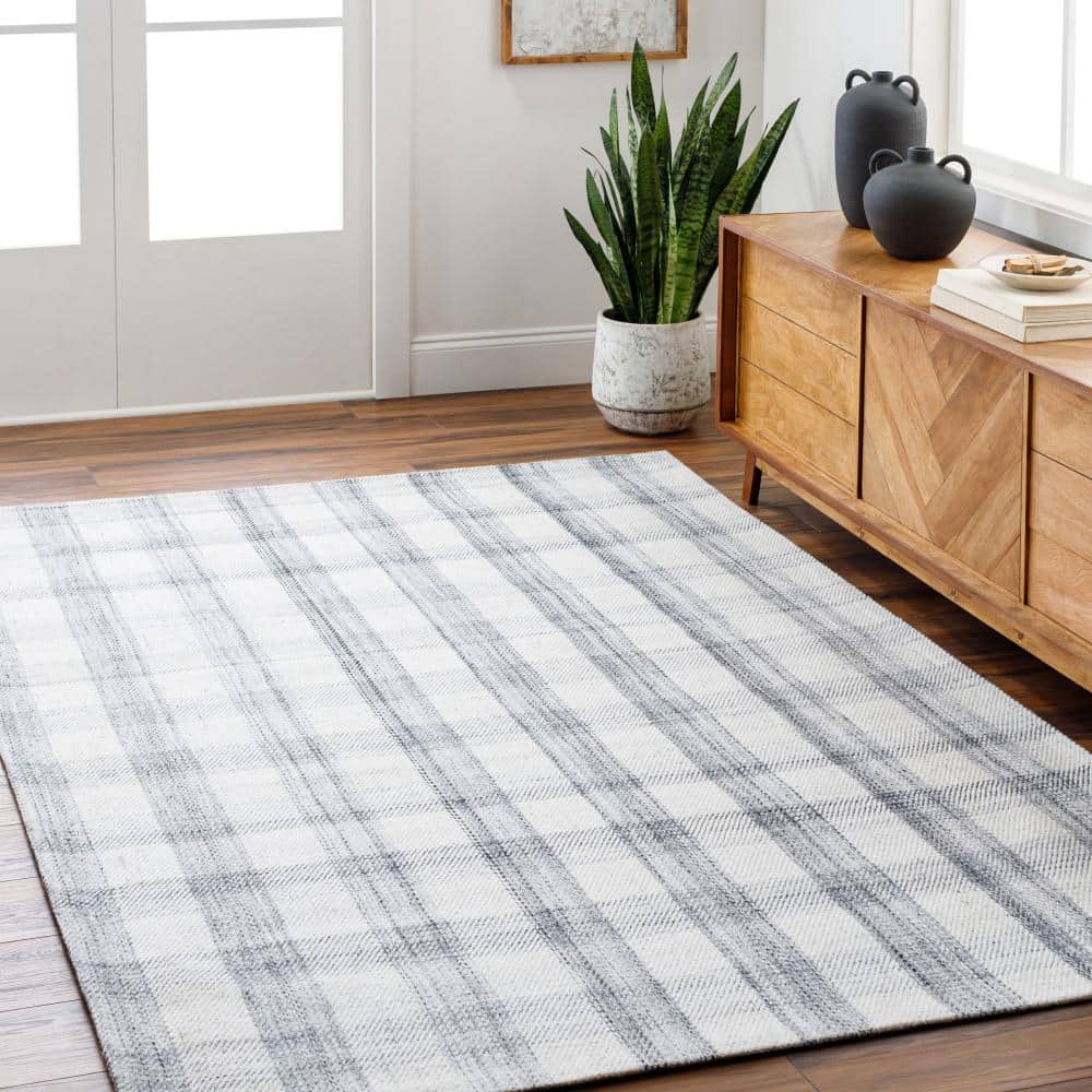 Sammy 6' x 9' Hand-Woven Plaid Wool Area Rug