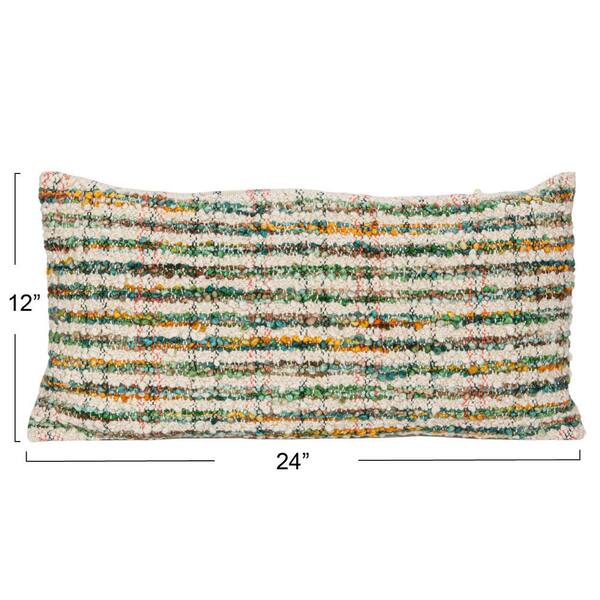 Storied Home Varicolored Polyester 24 in. x 12 in. Striped Woven