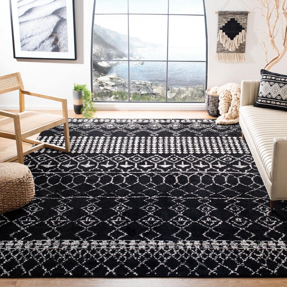 Tulum 10 ft. x 10 ft. Square Black/Ivory Diamond Tribal Area Rug price history on PriceWatchPro