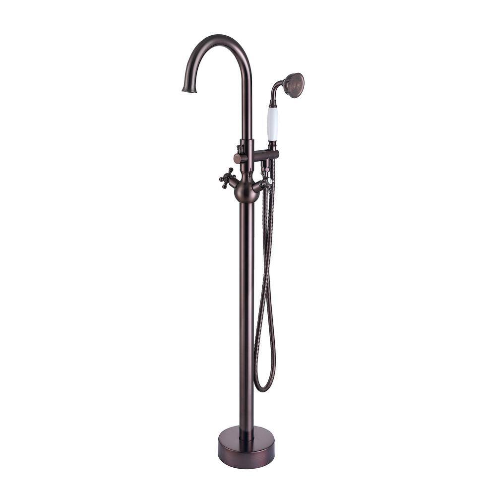 2-Handle Freestanding Tub Faucet with Hand Shower Head in Oil Rubbed Bronze price history on PriceWatchPro