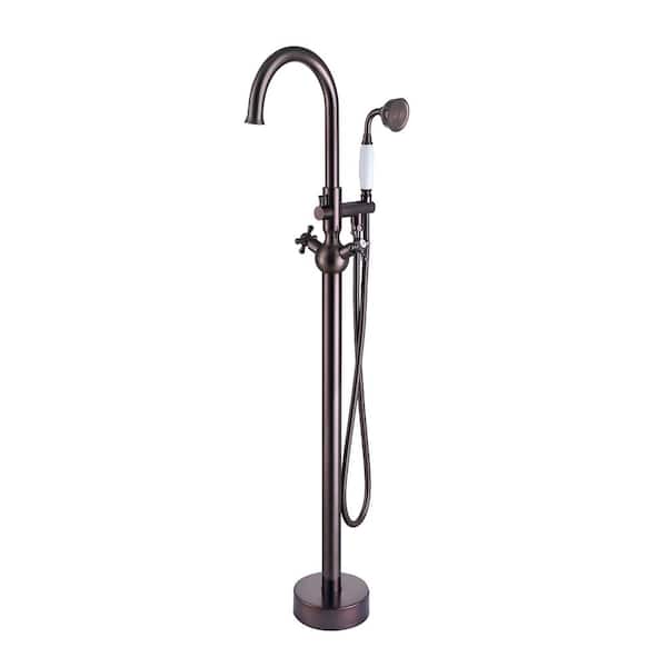 Maincraft 2-Handle Freestanding Tub Faucet with Hand Shower Head in Oil Rubbed Bronze