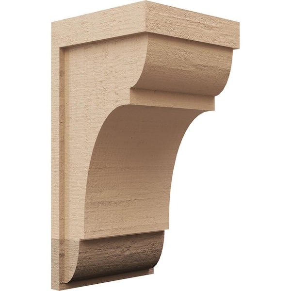 Ekena Millwork 10 in. x 10 in. x 20 in. Series 2 Wide Bryant Rough Cedar Woodgrain Timberthane Polyurethane Corbel, Primed Tan