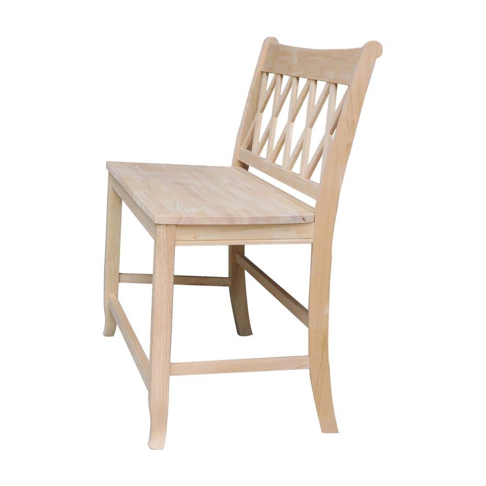 Natural Solid Wood Double X-Back Armless Bench