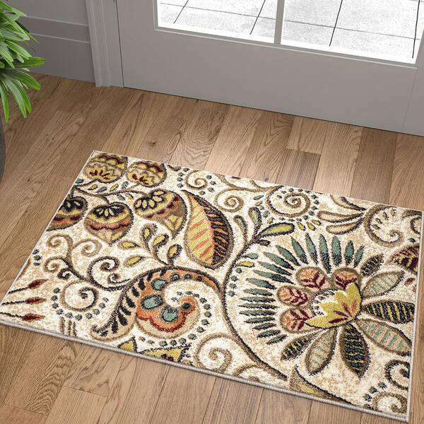 Capri Abstract Ivory 2 ft. x 3 ft. Indoor Area Rug