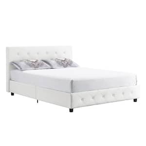 Dean White Faux Leather Upholstered Queen Bed