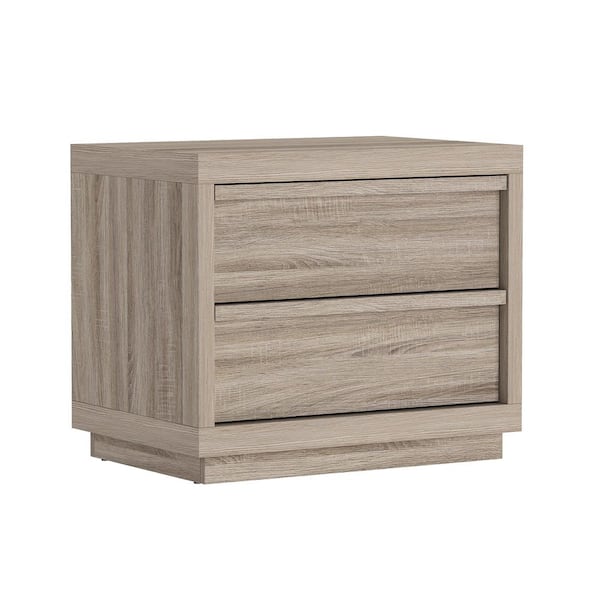 Manhattan Comfort Navis Contemporary Natural Oak 2-Drawer 26 in. W