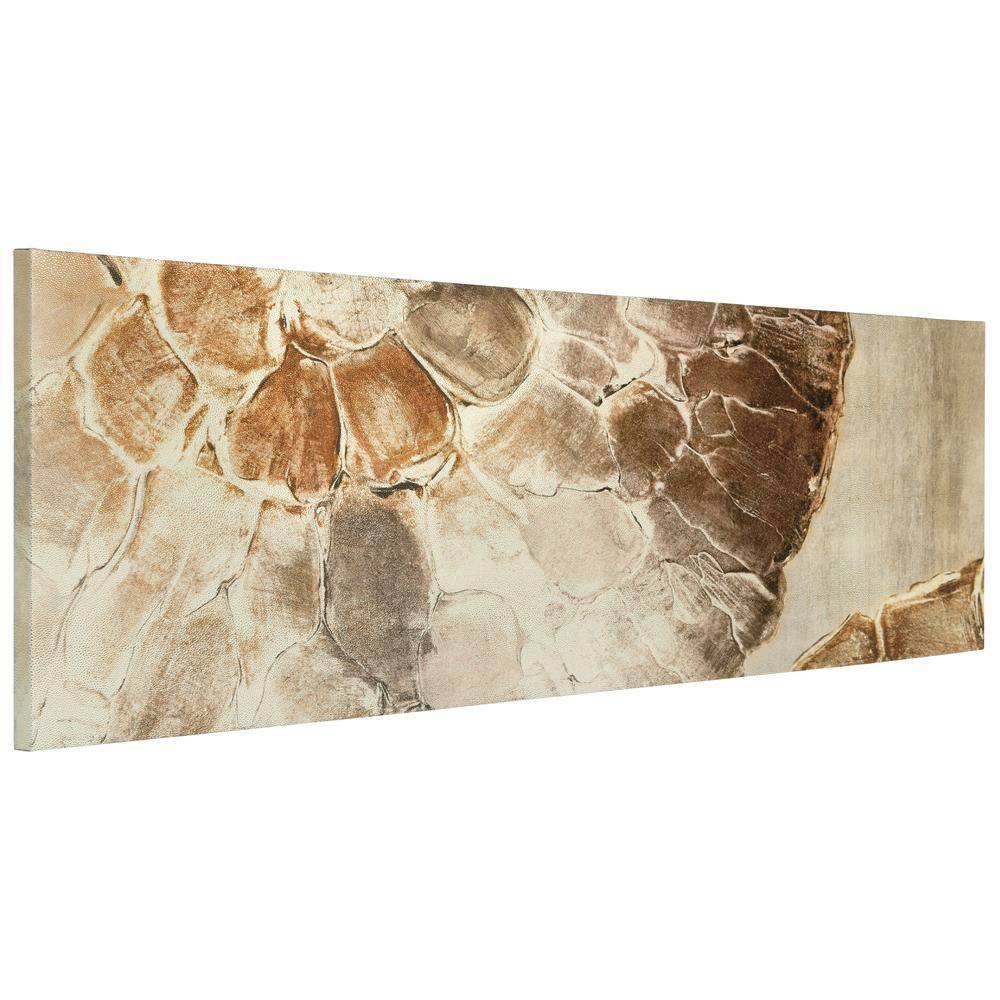 Golden Layers II 72" x 22" Gold Shagreen Abstract Canvas Wall Art