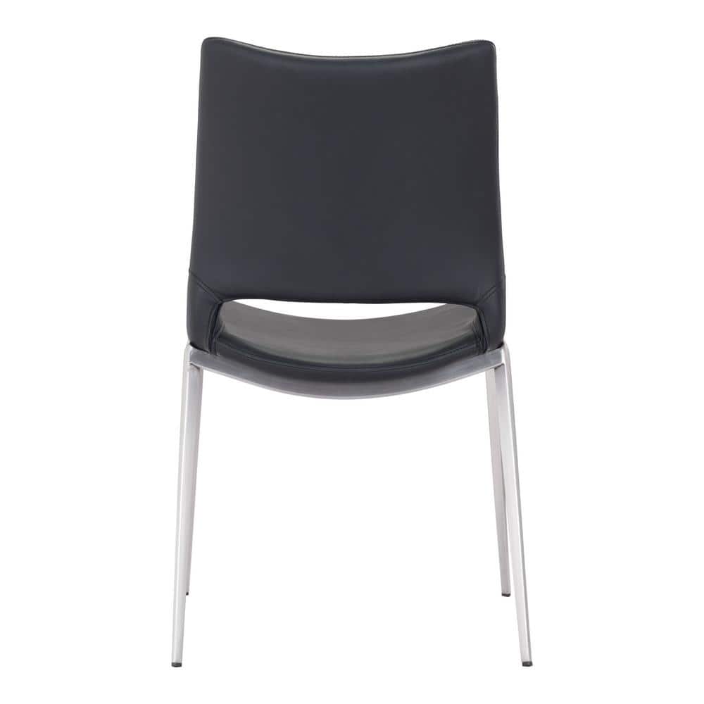 High Black Metal Retro Dining Side Chair Set