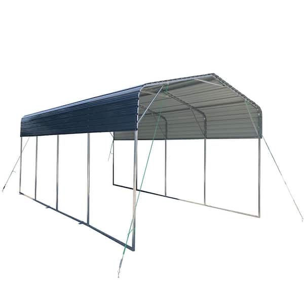 11 ft. W x 19 ft. D x 9 ft. H Gray Roof Galvanized Steel Carport Heavy Duty