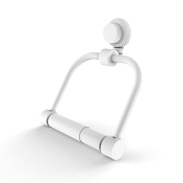 Allied Brass Venus Wall Mounted Toilet Paper Holder in Matte White with Twisted Accents