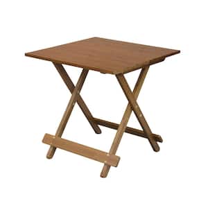 20 in. Caramel 20 in. Square Bamboo Folding Side Table