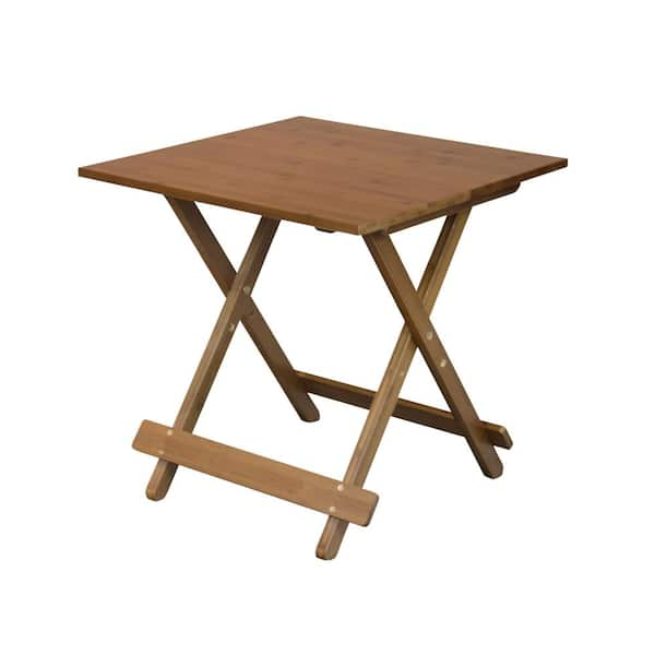 Eccostyle 20 in. Caramel 20 in. Square Bamboo Folding Side Table ...