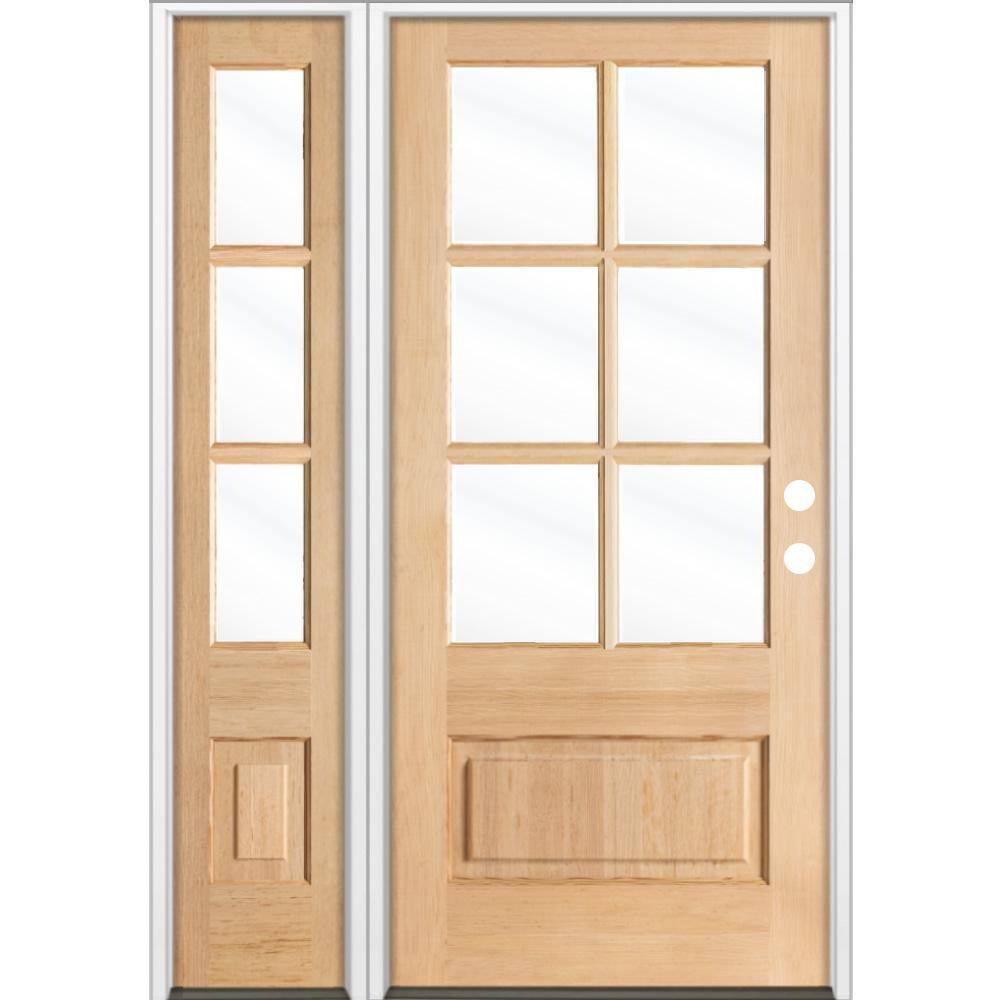 50 in. x 80 in. Farmhouse 3/4 Lite Clear Glass Unfinished Left-Hand/Inswing Hemlock Prehung Front Door w/LSL price history on PriceWatchPro
