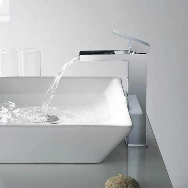Single Handle Lever Handle Single Hole Bathroom Sink Faucet with Supply Lines and Corrosion Resistant in Chrome