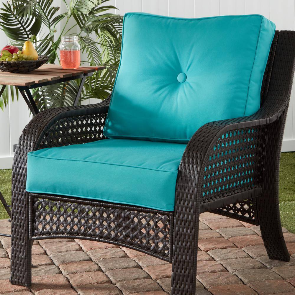 Aruba Turquoise Sunbrella Outdoor Deep Seat Cushion Set
