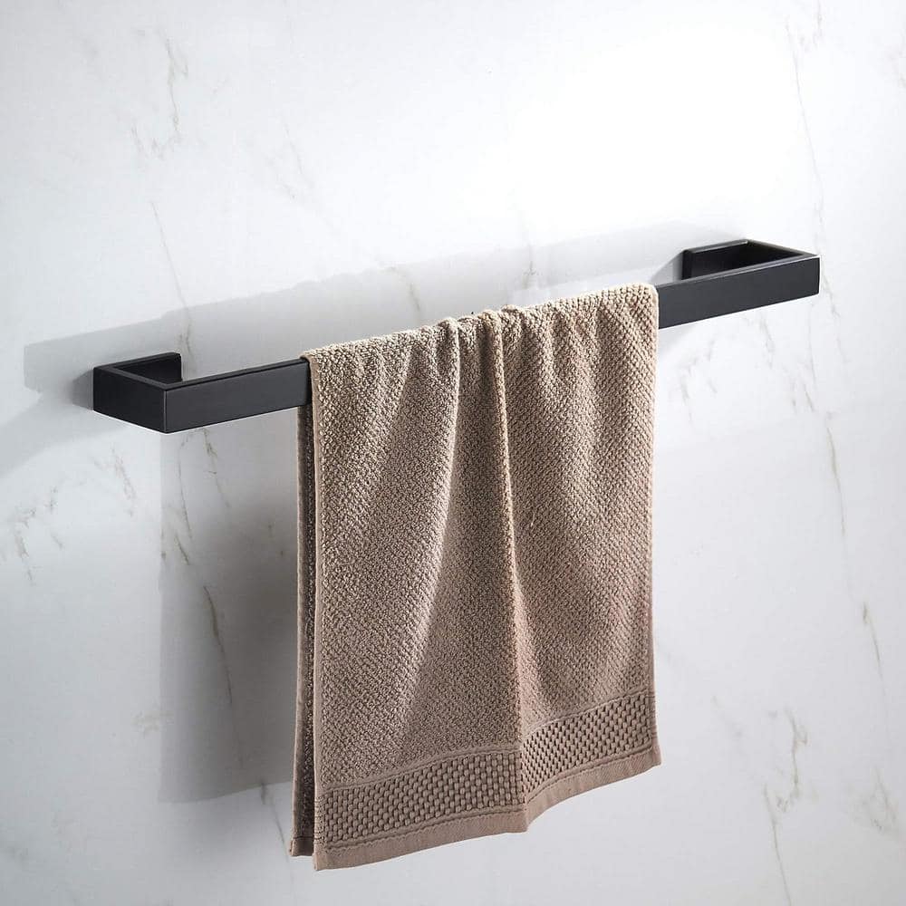 ATKING Bath 24 in. Square Wall Mounted Towel Bar Stainless Steel Towel