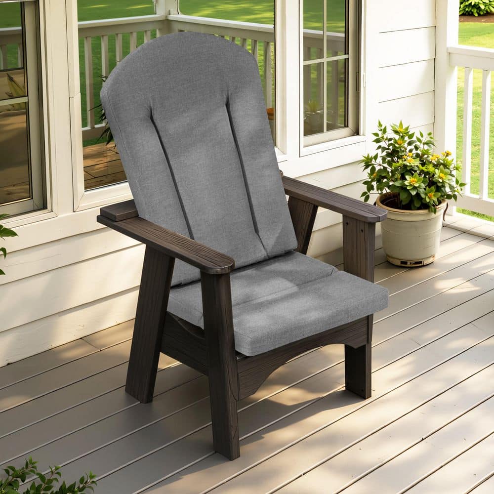 21.65 in. x 49.61 in. 1-Piece Replacement Outdoor Adirondack Chairs Cushion in Light Gray