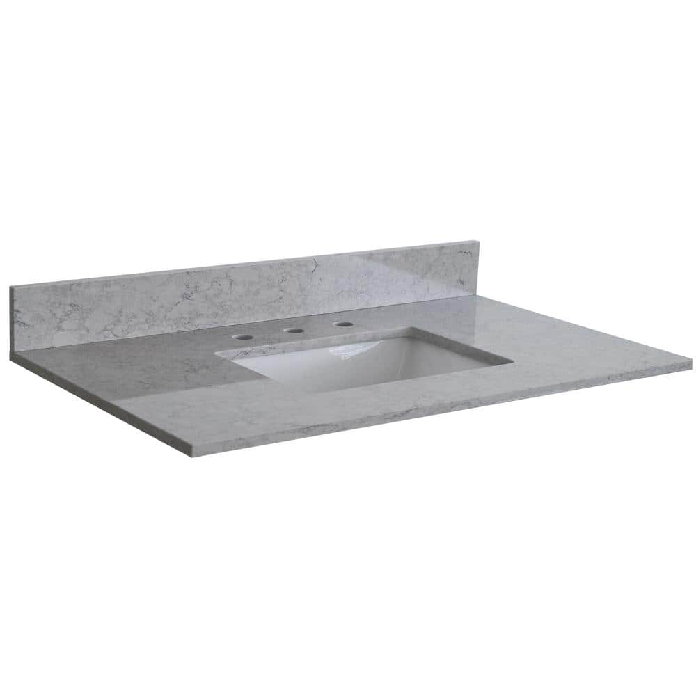 Boyel Living 31 in. W x 22 in. D 3-Hole Engineered Stone Composite ...