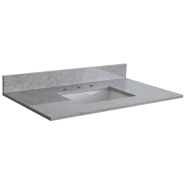 Boyel Living 31 in. W x 22 in. D 3-Hole Engineered Stone Composite ...