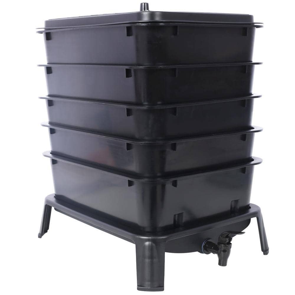 Demeter Composter TIRAMISUBEST 13 Gal. 5-Layer Worm Composter for Recycling Food Waste ...